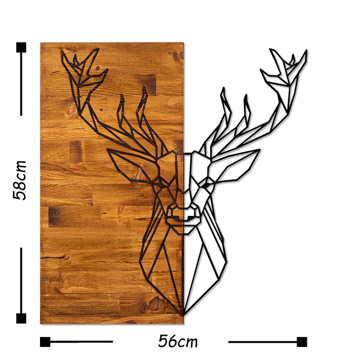 Wallity Deer1 Accesorio Decorativo de Pared de Madera y Metal Wallity Deer1 Accesorio Decorativo de Pared de Madera y Metal